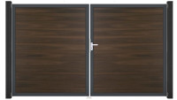 planeo Gardence BPC door - DIN right 2-leaf walnut co-ex with anthracite aluminium frame
