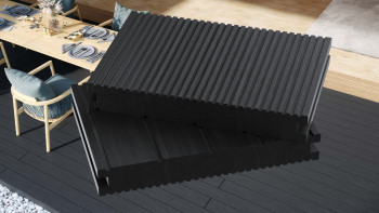 planeo WPC decking board - hollow chamber anthracite - grooved/grooved