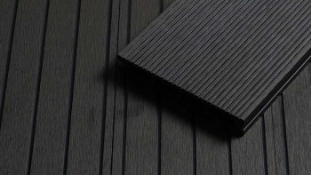 planeo WPC decking board - hollow chamber anthracite - grooved/grooved