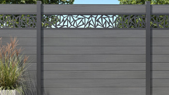 planeo Solid - garden fence square stone grey co-ex