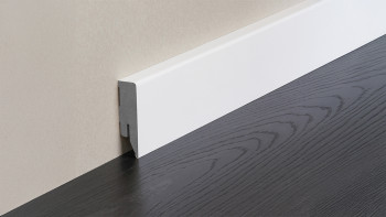 planeo skirting board Modern UP Water-resistant - White (RAL 9016) 2400 x 16 x 58 mm