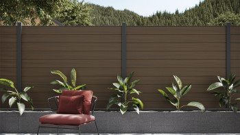 planeo Solid - Garden Fence Square Walnut co-ex