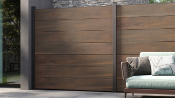 planeo Solid Grande - plug-in fence standard walnut co-ex