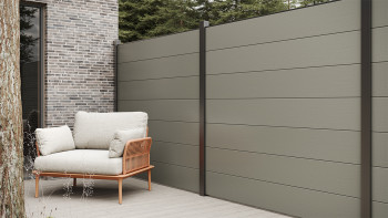 planeo Solid Grande - plug-in fence grey